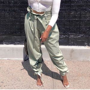Fashion Nova Leather Jogging Pants